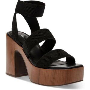 Wild Pair Scarlitt Womens Faux Leather Ankle Strap Pumps